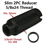 Krinkov Slim Style 5/8x24 TPI 2 PC Compensator Muzzle Brake, All steel, .308,come with Crush Washer
